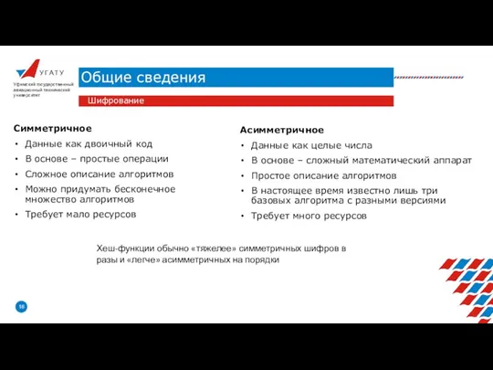 У Г А Т У Общие сведения Уфимский государственный авиационный технический университет