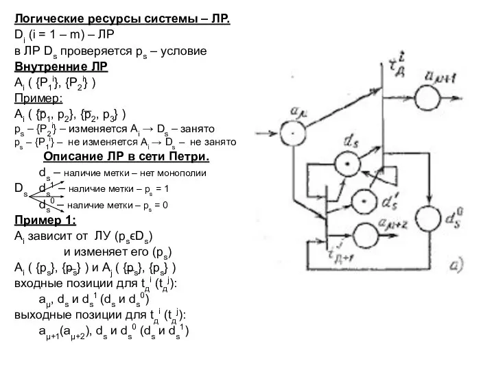 Логические ресурсы системы – ЛР. Di (i = 1 – m) –