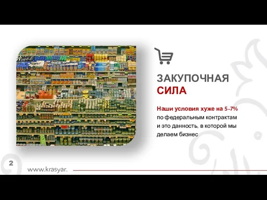 ЗАКУПОЧНАЯ СИЛА Наши условия хуже на 5-7% по федеральным контрактам и это