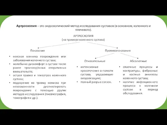 Артроскопия – это эндоскопический метод исследования суставов (в основном, коленного и плечевого).