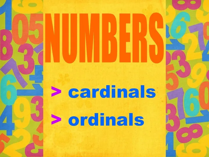 NUMBERS > cardinals > ordinals