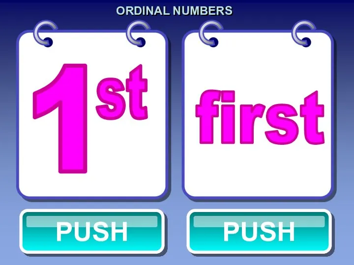 ORDINAL NUMBERS first