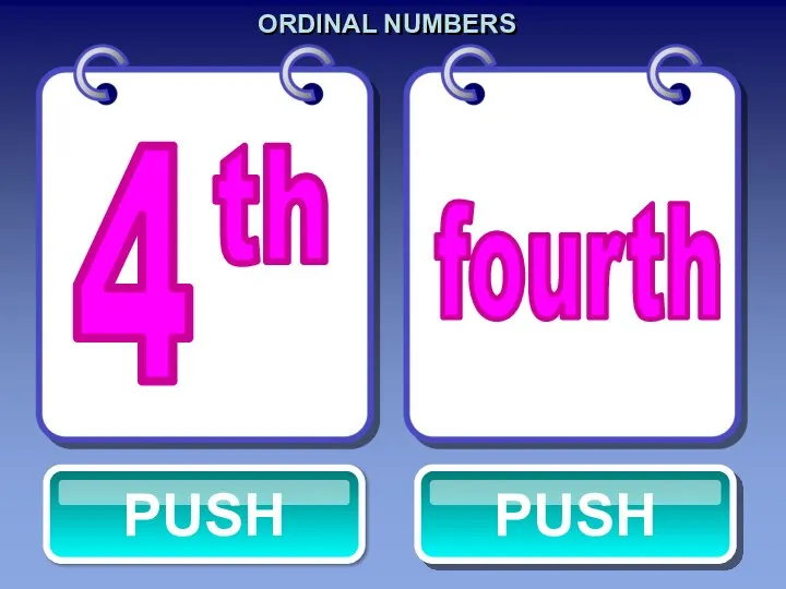 ORDINAL NUMBERS fourth