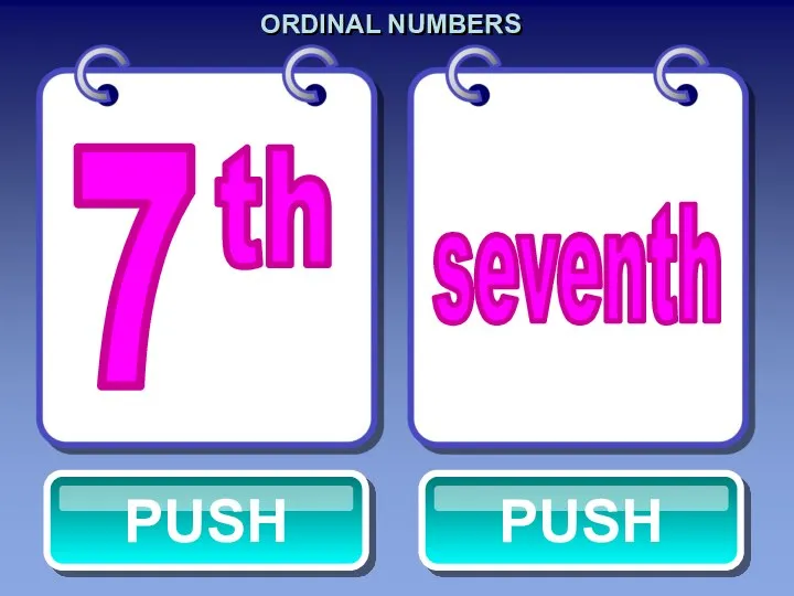 ORDINAL NUMBERS seventh