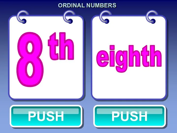 ORDINAL NUMBERS eighth