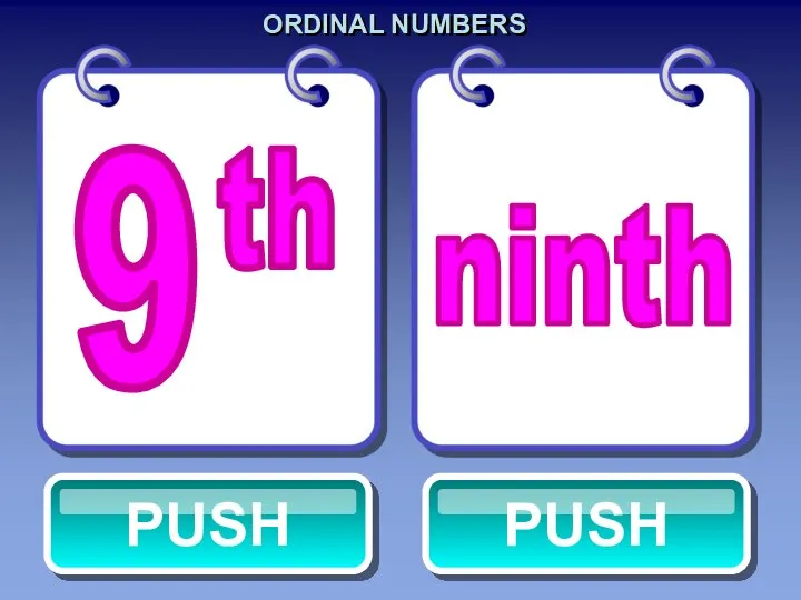 ORDINAL NUMBERS ninth