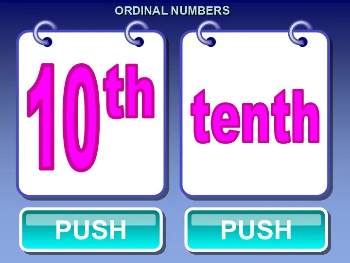 ORDINAL NUMBERS tenth