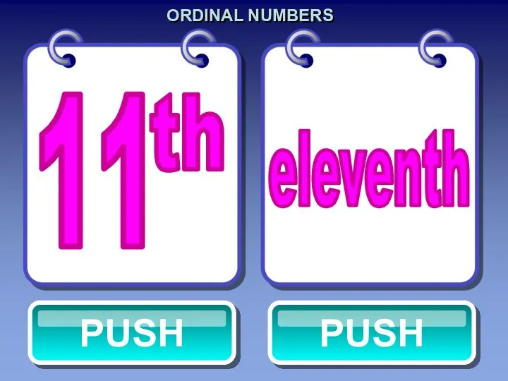 ORDINAL NUMBERS eleventh