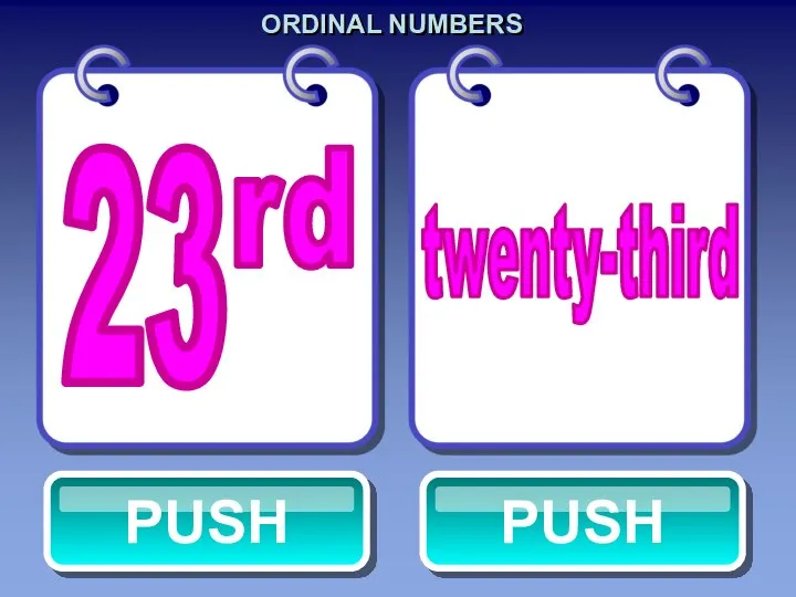 ORDINAL NUMBERS twenty-third