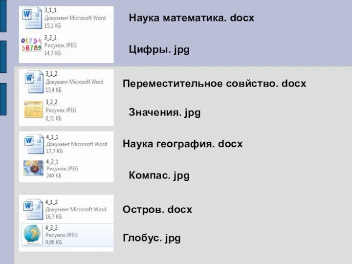 Наука математика. docx Цифры. jpg Переместительное совйство. docx Наука география. docx Остров.