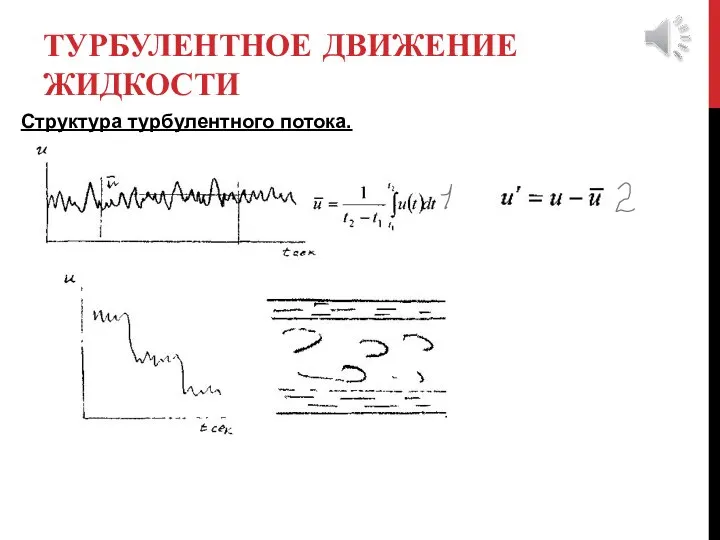 ТУРБУЛЕНТНОЕ ДВИЖЕНИЕ ЖИДКОСТИ Структура турбулентного потока.