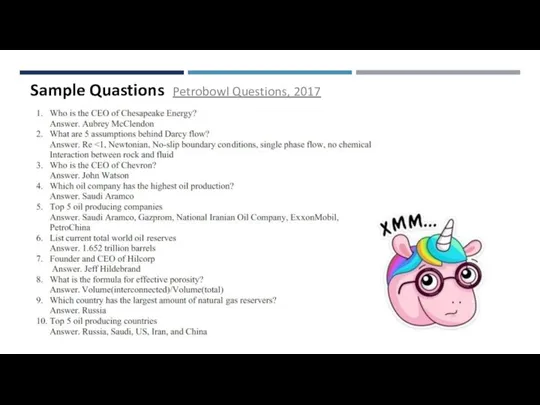 Sample Quastions Petrobowl Questions, 2017