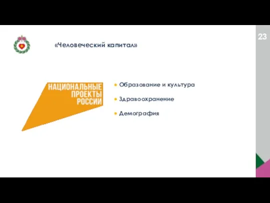 «Человеческий капитал» ● Образование и культура ● Здравоохранение ● Демография