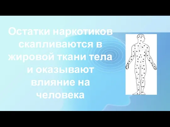 Остатки наркотиков скапливаются в жировой ткани тела и оказывают влияние на человека