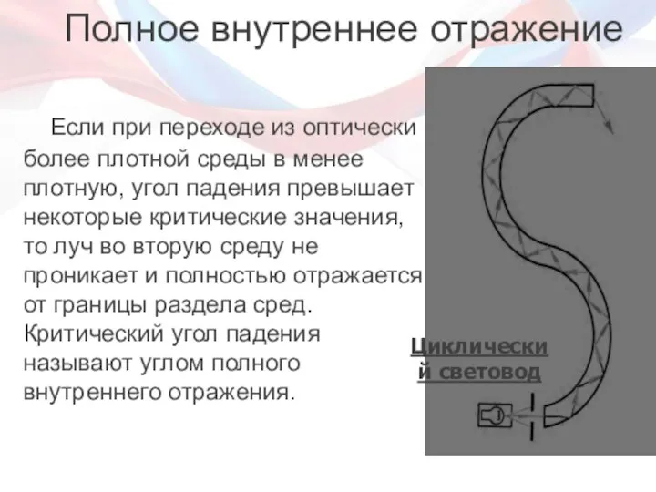 Если при переходе из оптически более плотной среды в менее плотную, угол