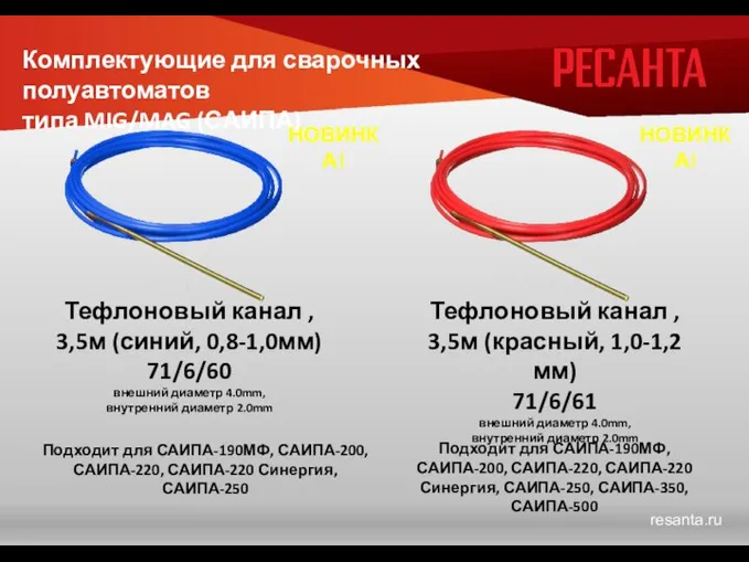 Тефлоновый канал , 3,5м (синий, 0,8-1,0мм) 71/6/60 внешний диаметр 4.0mm, внутренний диаметр