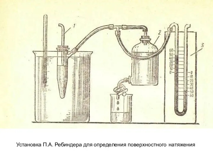 Установка П.А. Ребиндера для определения поверхностного натяжения