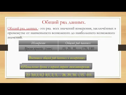 Выпишем общий ряд данных в измерениях 1) Месяц рождения учеников нашей школы.