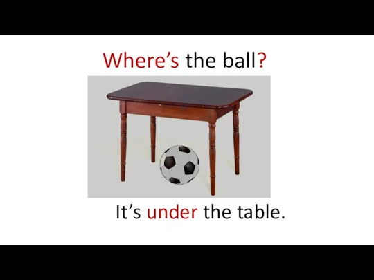 Where’s the ball? It’s under the table.