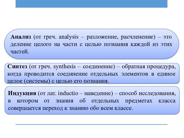 Анализ (от греч. analysis – разложение, расчленение) – это деление целого на