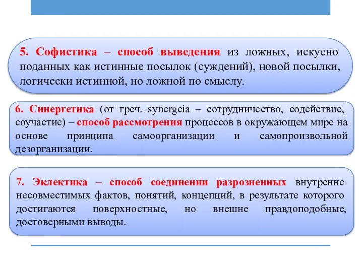 5. Софистика – способ выведения из ложных, искусно поданных как истинные посылок