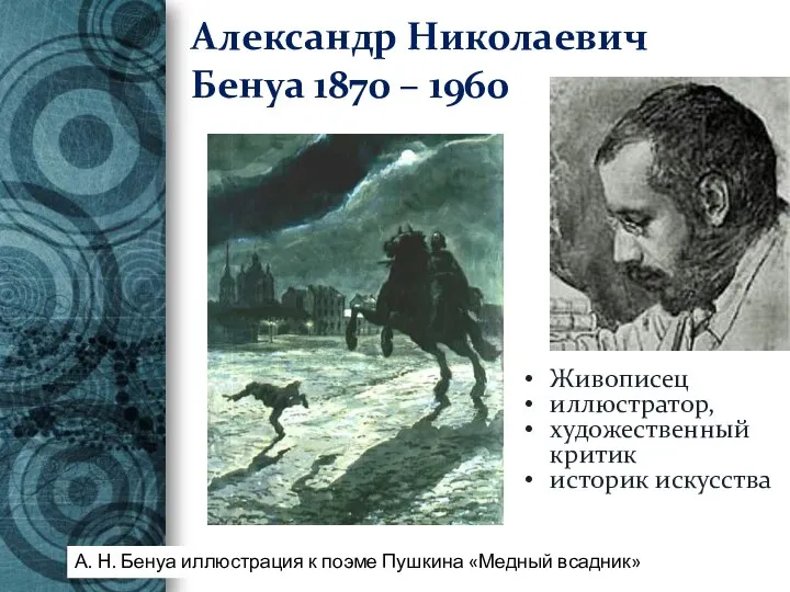 Александр Николаевич Бенуа 1870 – 1960 А. Н. Бенуа иллюстрация к поэме