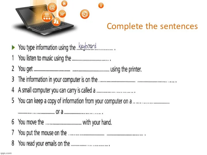 Complete the sentences