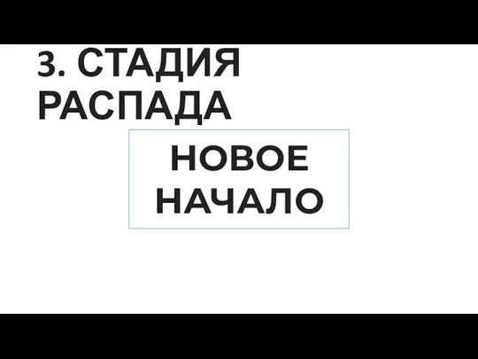 3. СТАДИЯ РАСПАДА НОВОЕ НАЧАЛО