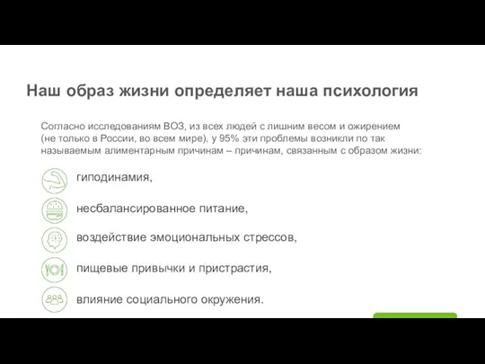 Согласно исследованиям ВОЗ, из всех людей с лишним весом и ожирением (не