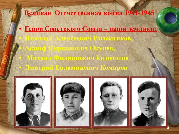 Великая Отечественная война 1941-1945 Герои Советского Союза – наши земляки: Николай Алексеевич