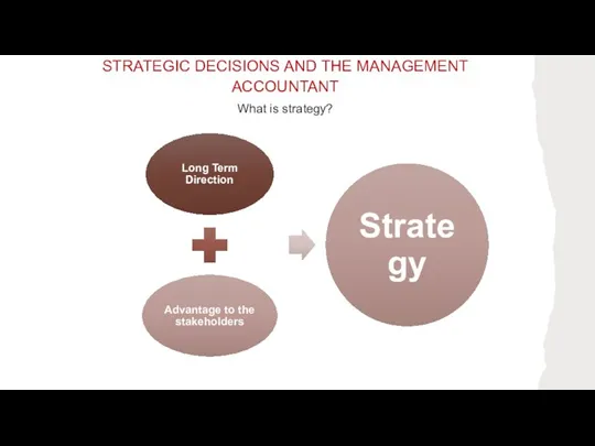 STRATEGIC DECISIONS AND THE MANAGEMENT ACCOUNTANT What is strategy?