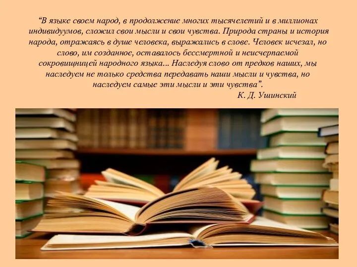 “В языке своем народ, в продолжение многих тысячелетий и в миллионах индивидуумов,