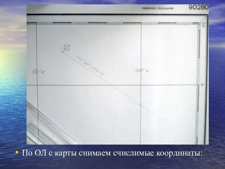 Расчет I-ой ВЛП По ОЛ с карты снимаем счислимые координаты: