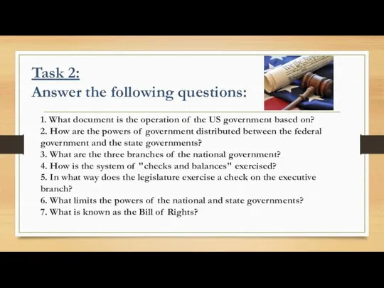 Task 2: Answer the following questions: 1. What document is the operation