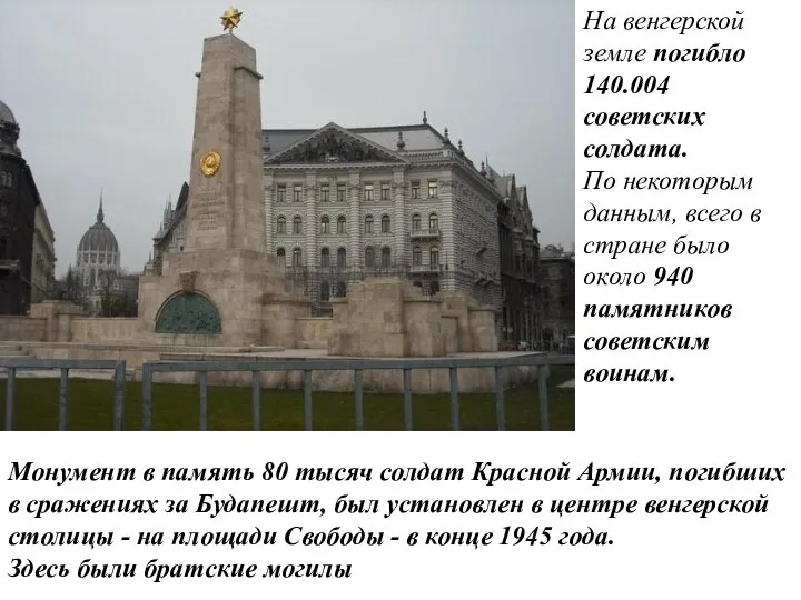 Монумент в память 80 тысяч солдат Красной Армии, погибших в сражениях за