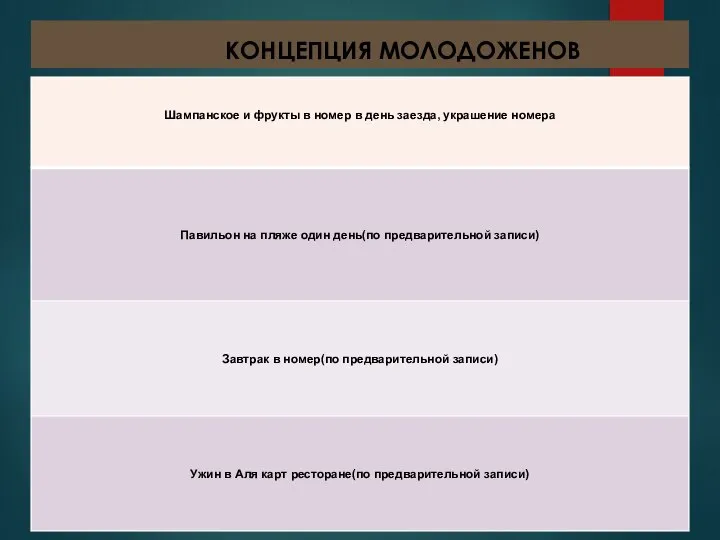 КОНЦЕПЦИЯ МОЛОДОЖЕНОВ