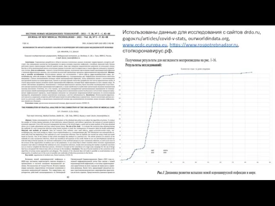 Использованы данные для исследования с сайтов drdo.ru, gogov.ru/articles/covid-v-stats, ourworldindata.org, www.ecdc.europa.eu, https://www.rospotrebnadzor.ru, стопкоронавирус.рф.