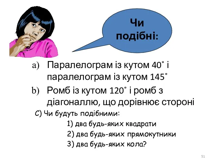 Паралелограм із кутом 40˚ і паралелограм із кутом 145˚ Ромб із кутом