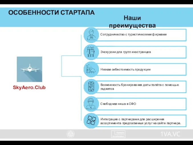 ОСОБЕННОСТИ СТАРТАПА Наши преимущества Экскурсии для групп иностранцев Низкая себестоимость продукции Возможность