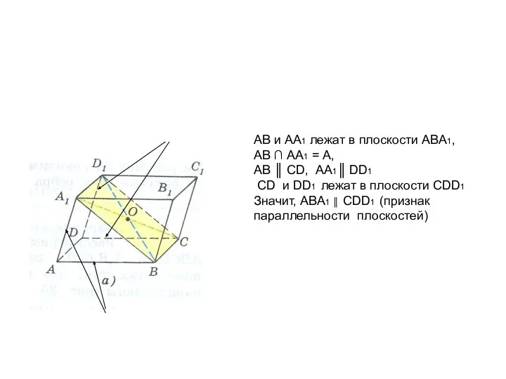 АВ и АА1 лежат в плоскости АВА1, АВ ∩ АА1 = А,