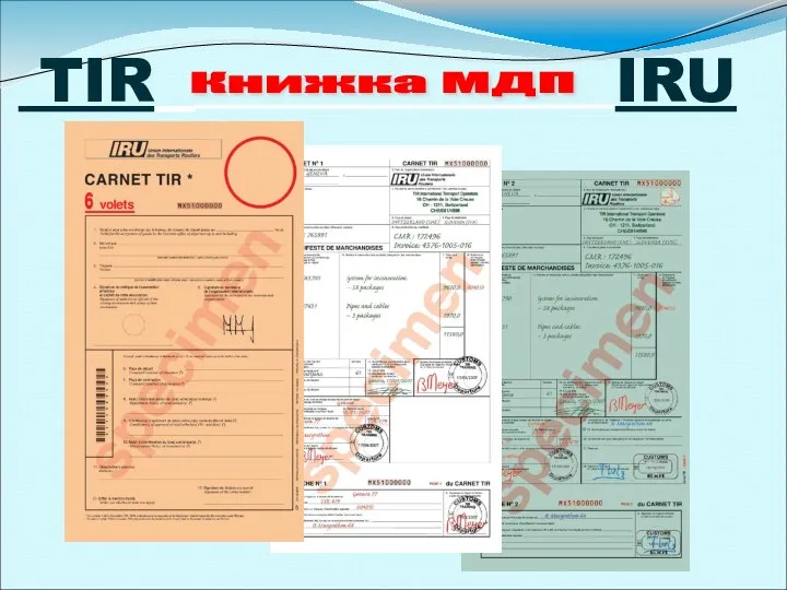 TIR IRU Книжка МДП