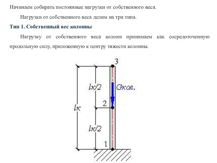 Начинаем собирать постоянные нагрузки от собственного веса. Нагрузки от собственного веса делим