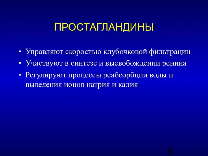 Управляют скоростью клубочковой фильтрации Участвуют в синтезе и высвобождении ренина Регулируют процессы