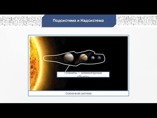 Подсистема и Надсистема Солнечная система Планеты — элементарные объекты