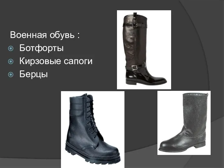 Военная обувь : Ботфорты Кирзовые сапоги Берцы