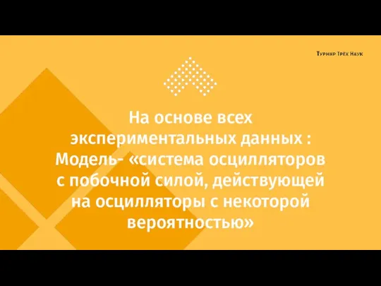 На основе всех экспериментальных данных : Модель- «система осцилляторов с побочной силой,