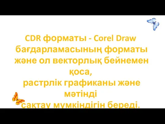 CDR форматы - Corel Draw бағдарламасының форматы және ол векторлық бейнемен қоса,