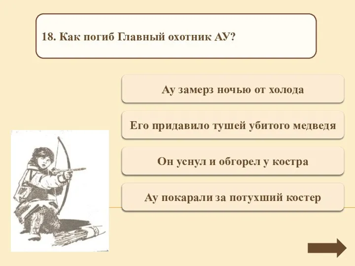 Переход хода Ау замерз ночью от холода 18. Как погиб Главный охотник