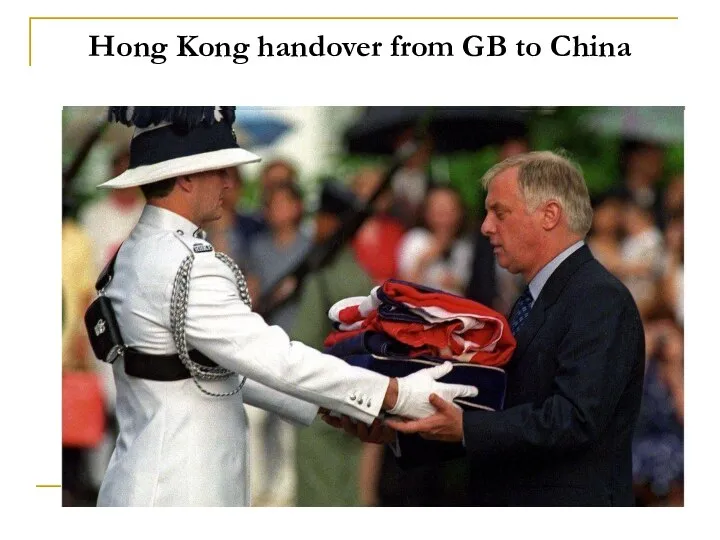 Hong Kong handover from GB to China