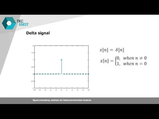 Delta signal Signal processing methods for telecommunication systems